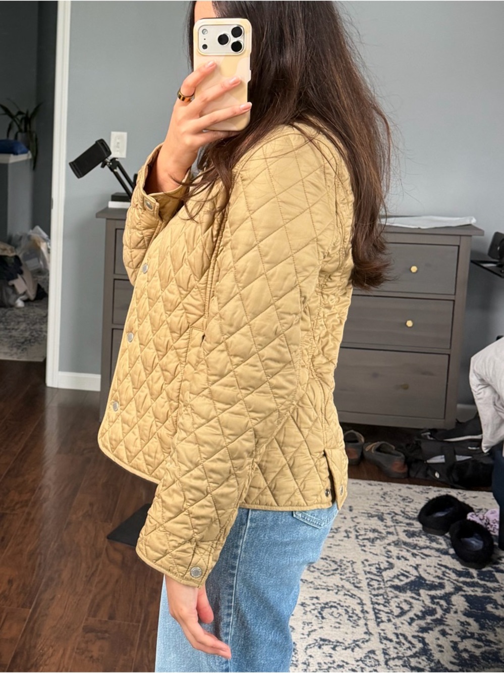 Vintage L.L. Bean Quilted Tan Puffer Jacket - Picture 15 of 16